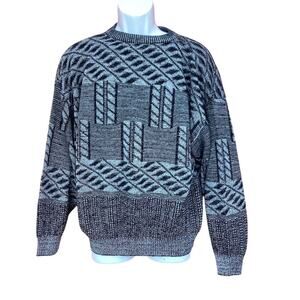 White Oak‎ Men's XL Vintage Geometric Knit Sweater Multicolor Pullover
